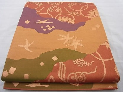 平和屋着物◎六通柄袋帯 名物裂 金糸 逸品 BAAI4023cm