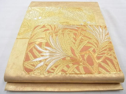 平和屋着物◎太鼓柄袋帯 若松葉 金糸 引箔 逸品 BAAI4034cm