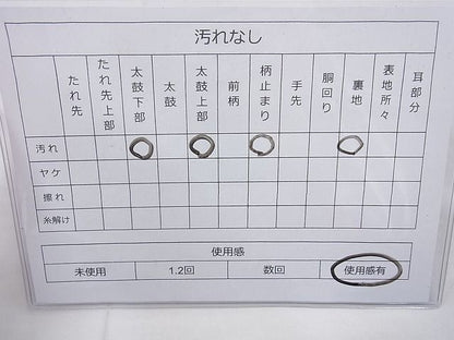 平和屋着物◎六通柄袋帯 唐織 扇面散らし花文 金糸 三越扱い 逸品 BAAI4050cm