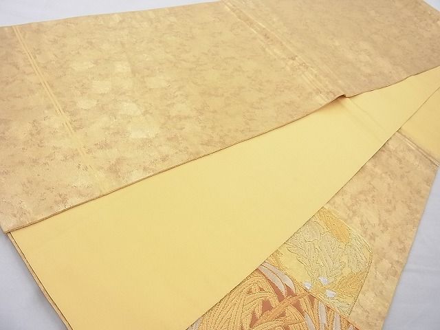 平和屋着物◎太鼓柄袋帯 若松葉 金糸 引箔 逸品 BAAI4034cm