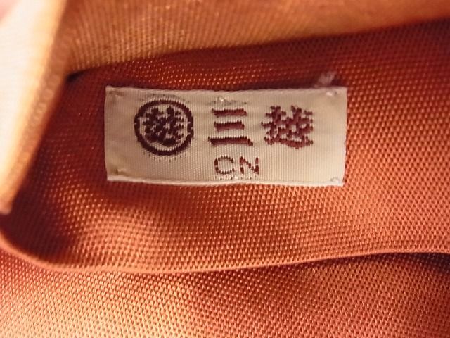 平和屋着物◎六通柄袋帯 唐織 扇面散らし花文 金糸 三越扱い 逸品 BAAI4050cm