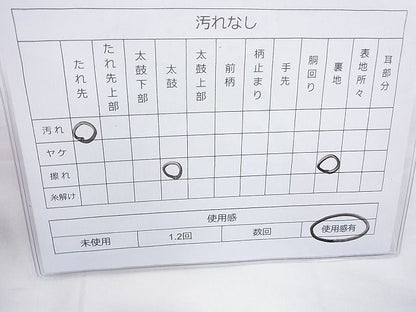 平和屋着物◎六通柄袋帯 幾何学文様 引箔 逸品 未使用 BAAI4054cm