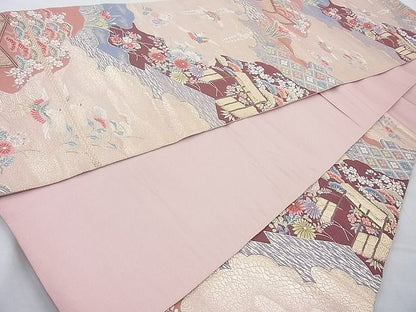 平和屋着物◎六通柄袋帯 唐織 道長春秋文 九百錦 金糸 逸品 BAAI4074cm