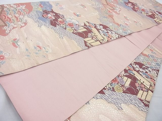 平和屋着物◎六通柄袋帯 唐織 道長春秋文 九百錦 金糸 逸品 BAAI4074cm