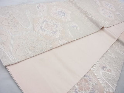 平和屋着物◎六通柄袋帯 唐織 粋秀亀甲 銀糸 逸品 BAAI4075cm