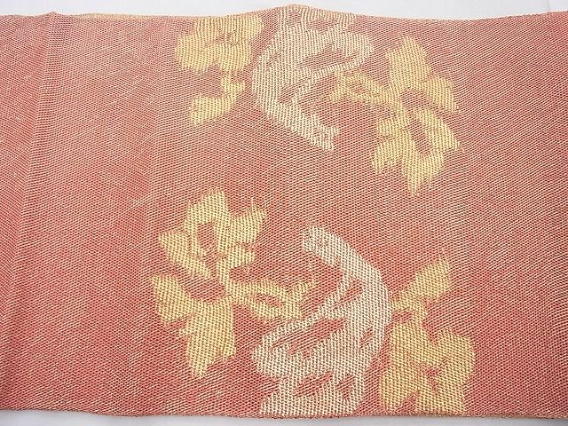 平和屋着物◎佐賀錦 太鼓柄袋帯 唐草文 金糸 逸品 BAAI4103cm