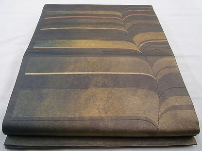平和屋着物◎六通柄袋帯 吉祥文 金糸 逸品 BAAI4106cm