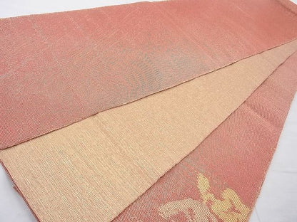 平和屋着物◎佐賀錦 太鼓柄袋帯 唐草文 金糸 逸品 BAAI4103cm