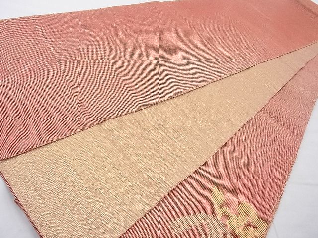 平和屋着物◎佐賀錦 太鼓柄袋帯 唐草文 金糸 逸品 BAAI4103cm