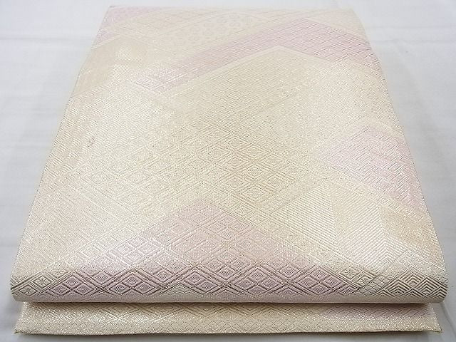 平和屋着物◎佐賀錦 全通柄袋帯 菱吉祥文 金糸 逸品 BAAI4136cm