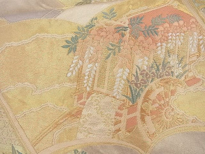 平和屋着物◎六通柄袋帯 唐織 謡本 金糸 逸品 BAAI4145cm
