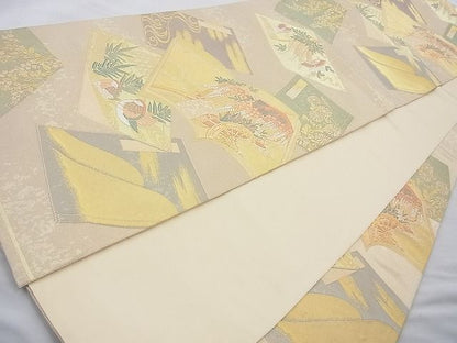 平和屋着物◎六通柄袋帯 唐織 謡本 金糸 逸品 BAAI4145cm