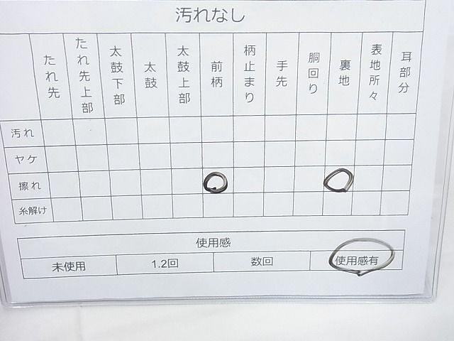平和屋着物◎六通柄袋帯 ふくれ織り 格子花文 逸品 BAAI4137cm