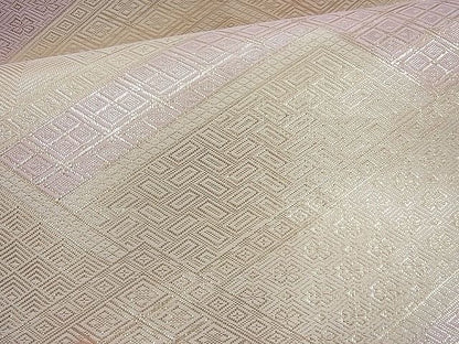 平和屋着物◎佐賀錦 全通柄袋帯 菱吉祥文 金糸 逸品 BAAI4136cm