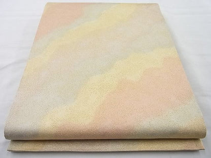 平和屋着物◎全通柄袋帯　砂子綴れ　道長文様　金糸　逸品　BAAI4165cm