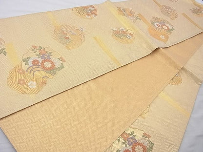 平和屋着物◎佐賀錦 六通柄袋帯 唐織 弥生錦 享華 金銀糸 逸品 BAAI4181cm