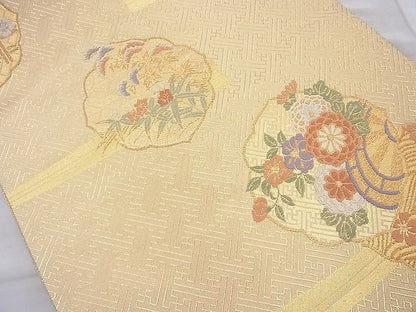 平和屋着物◎佐賀錦 六通柄袋帯 唐織 弥生錦 享華 金銀糸 逸品 BAAI4181cm