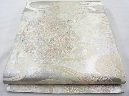 平和屋着物◎六通柄袋帯 花鳥唐草文 金銀糸 逸品 BAAI6245cm