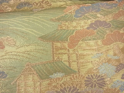 平和屋着物◎佐賀錦 六通柄袋帯 京洛風雅 金糸 逸品 BAAI6288cm