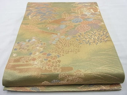 平和屋着物◎佐賀錦 六通柄袋帯 京洛風雅 金糸 逸品 BAAI6288cm
