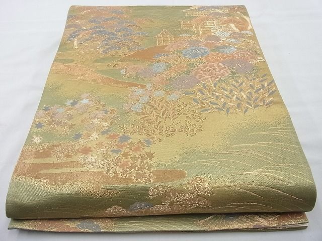 平和屋着物◎佐賀錦 六通柄袋帯 京洛風雅 金糸 逸品 BAAI6288cm