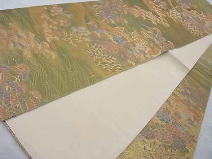 平和屋着物◎佐賀錦 六通柄袋帯 京洛風雅 金糸 逸品 BAAI6288cm