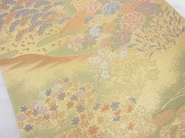 平和屋着物◎佐賀錦 六通柄袋帯 京洛風雅 金糸 逸品 BAAI6288cm