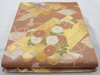 平和屋着物◎六通柄袋帯 唐織 天平錦 金糸 逸品 BAAI6300cm