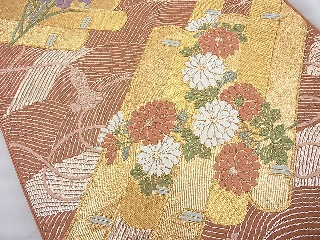 平和屋着物◎六通柄袋帯 唐織 天平錦 金糸 逸品 BAAI6300cm