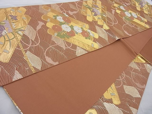 平和屋着物◎六通柄袋帯 唐織 天平錦 金糸 逸品 BAAI6300cm