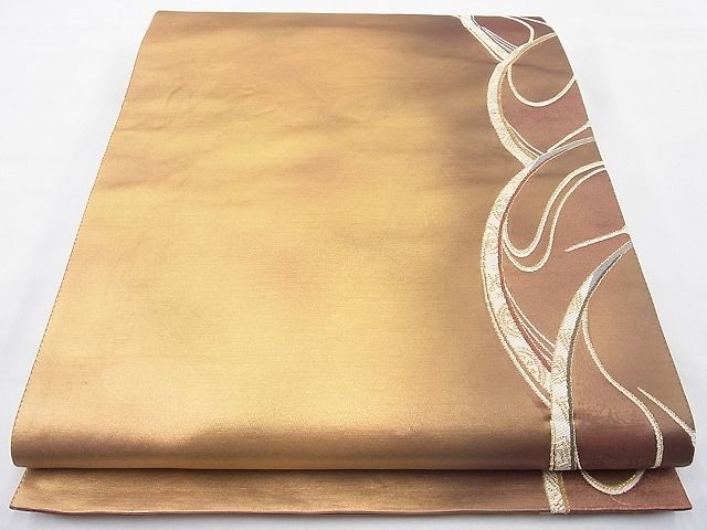 平和屋着物◎六通柄袋帯 鶴 金糸 引箔 逸品 BAAI6312cm