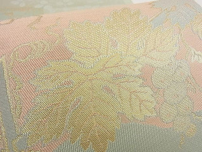 平和屋着物■六通柄袋帯　葡萄蔦の葉文　金糸　逸品　DAAF6807du