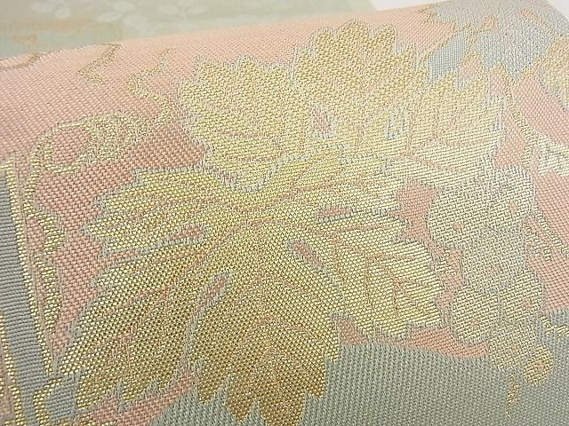 平和屋着物■六通柄袋帯　葡萄蔦の葉文　金糸　逸品　DAAF6807du