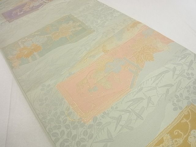 平和屋着物■六通柄袋帯　葡萄蔦の葉文　金糸　逸品　DAAF6807du
