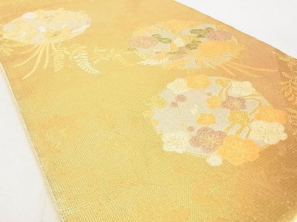 平和屋着物◎佐賀錦 六通柄袋帯 吉祥鳳凰花丸文 金銀糸 逸品 DAAG5790tw