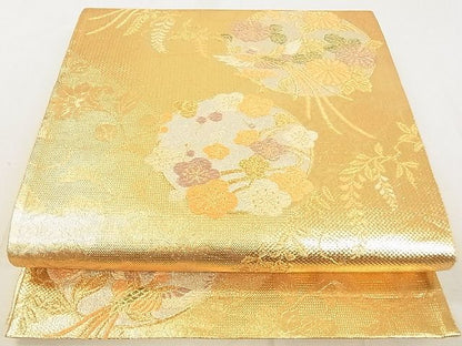 平和屋着物◎佐賀錦 六通柄袋帯 吉祥鳳凰花丸文 金銀糸 逸品 DAAG5790tw