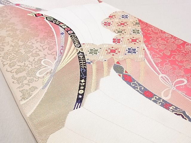 平和屋着物◎六通柄袋帯 舞扇花文 金銀糸 逸品 DAAG5816tw