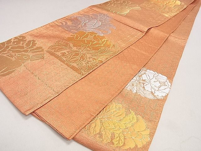 平和屋着物◎佐賀錦 六通柄袋帯 名物裂 花兎 金銀糸 逸品 DAAG5831tw