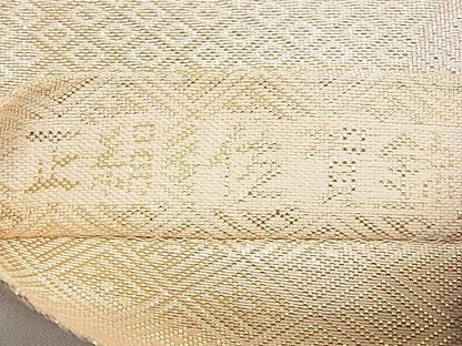 平和屋着物◎佐賀錦 全通柄袋帯 地紙扇面文 金糸 逸品 DAAG5830tw