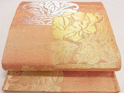 平和屋着物◎佐賀錦 六通柄袋帯 名物裂 花兎 金銀糸 逸品 DAAG5831tw