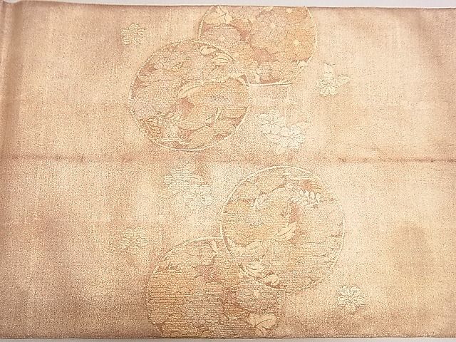 平和屋着物◎西陣 綴れ 太鼓柄袋帯 草花文 逸品 DAAG5873tw