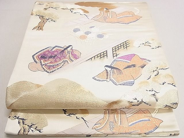 平和屋着物◎六通柄袋帯 源氏関の名所 金糸 逸品 DAAG5896tw