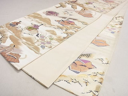 平和屋着物◎六通柄袋帯 源氏関の名所 金糸 逸品 DAAG5896tw