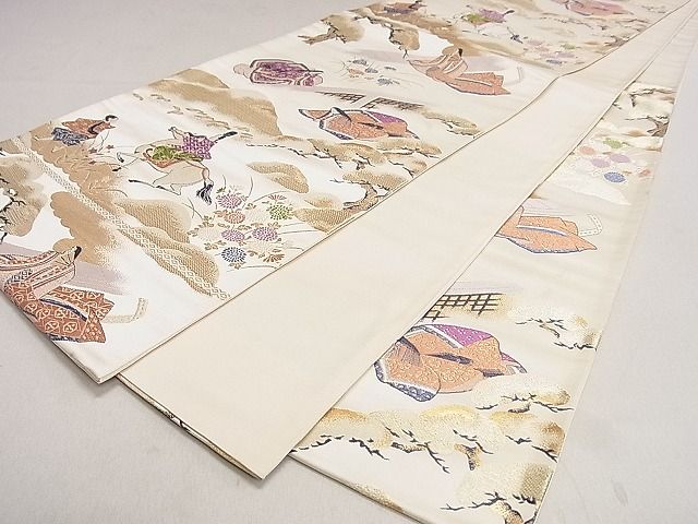 平和屋着物◎六通柄袋帯 源氏関の名所 金糸 逸品 DAAG5896tw