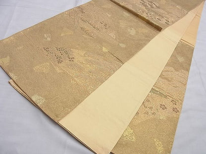 平和屋着物◎六通柄袋帯 華仙 錦引箔 金糸 逸品 BAAI0595du