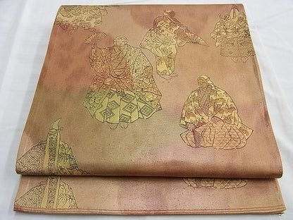 平和屋着物◎六通柄袋帯 能楽・狂言 引箔 逸品 BAAI0619du