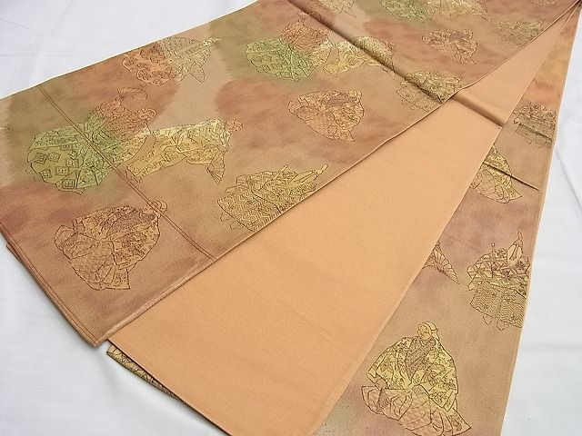 平和屋着物◎六通柄袋帯 能楽・狂言 引箔 逸品 BAAI0619du