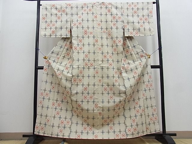 平和屋着物■上質な紬 格子 逸品 BAAI7251pm