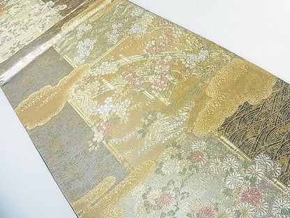 平和屋着物■六通柄袋帯 聚花春秋 几帳彩艶文 金銀糸 逸品 DAAH1336sa