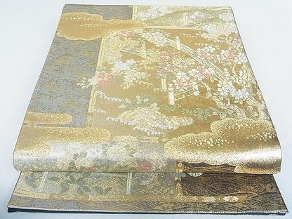 平和屋着物■六通柄袋帯 聚花春秋 几帳彩艶文 金銀糸 逸品 DAAH1336sa
